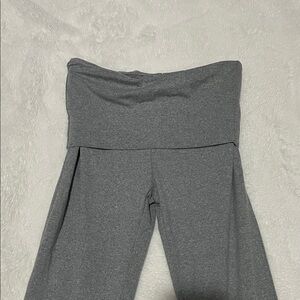 Gray Fold Over Flare Pants